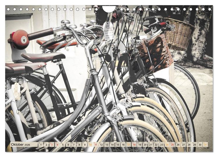 Produktbild: Fahrrad Alltag - Film Noir Style (Wandkalender 2026 DIN A4 quer), CALVENDO Monatskalender
