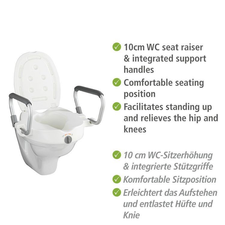 Produktbild: WC-Sitz Erh&ouml;hung mit St&uuml;tzgriffen Mod. Secura, mit Easy-Close Absenkautomatik