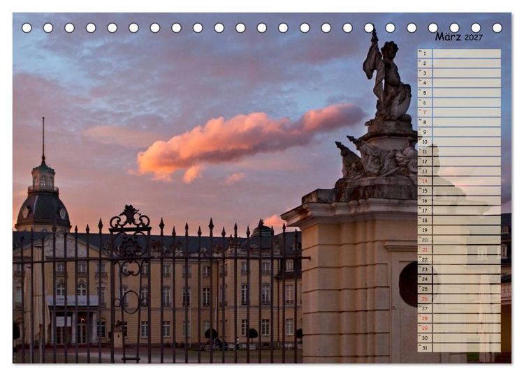 Produktbild: KARLSRUHE F&Uuml;R NACHTSCHW&Auml;RMER (Tischkalender 2027 DIN A5 quer), CALVENDO Monatskalender