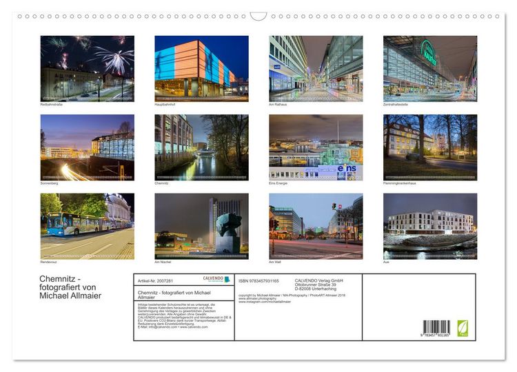 Produktbild: Chemnitz - fotografiert von Michael Allmaier (Wandkalender 2026 DIN A2 quer), CALVENDO Monatskalender