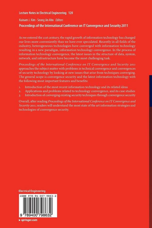 Produktbild: Proceedings of the International Conference on IT Convergence and Security 2011