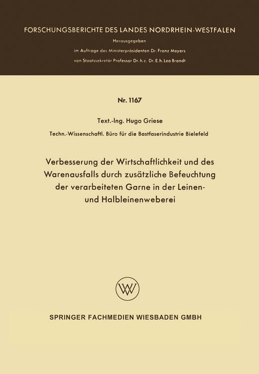 Produktbild: Verbesserung der Wirtschaftlichkeit und des Warenausfalls durch zus&auml;tzliche Befeuchtung der verarbeiteten Garne in der Leinen- und Halbleinenweberei