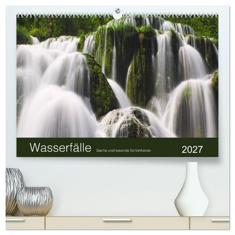 Produktbild: WASSERF&Auml;LLE - Sanfte und tosende Sch&ouml;nheiten (hochwertiger Premium Wandkalender 2027 DIN A2 quer), Kunstdruck in Hochglanz