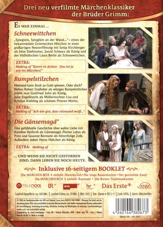 Produktbild: 6 auf einen Streich - M&auml;rchen-Box Vol. 3: Schneewittchen/Rumpelstilzchen/Die G&auml;nsemagd [3 DVDs]