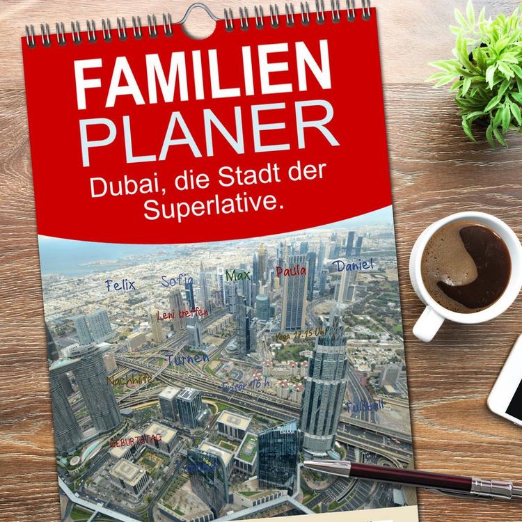 Produktbild: Familienplaner 2026 - Dubai, die Stadt der Superlative. mit 5 Spalten (Wandkalender, 21 x 45 cm) CALVENDO