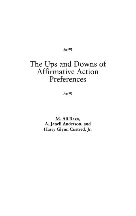 Produktbild: The Ups and Downs of Affirmative Action Preferences