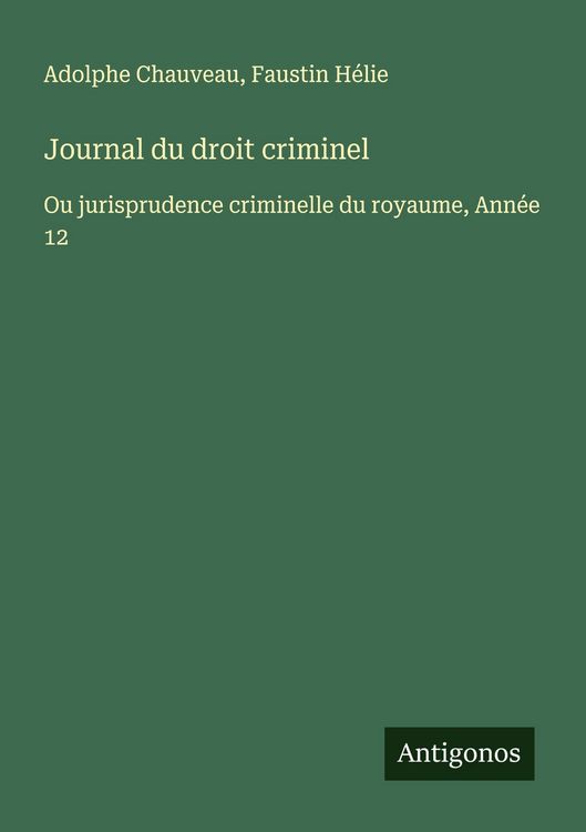Produktbild: Journal du droit criminel