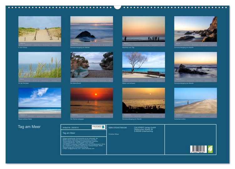 Produktbild: Tag am Meer (Wandkalender 2026 DIN A2 quer), CALVENDO Monatskalender