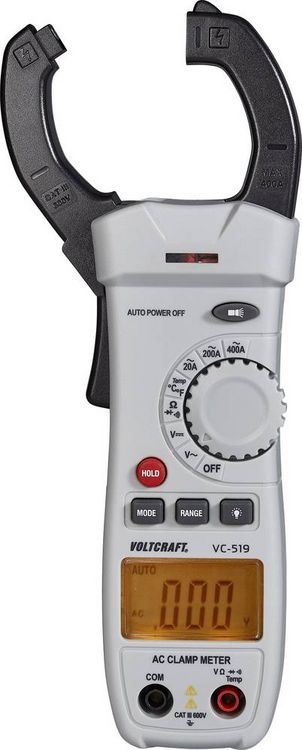 Produktbild: VOLTCRAFT VC-519 Stromzange digital CAT III 600V Anzeige (Counts): 2000