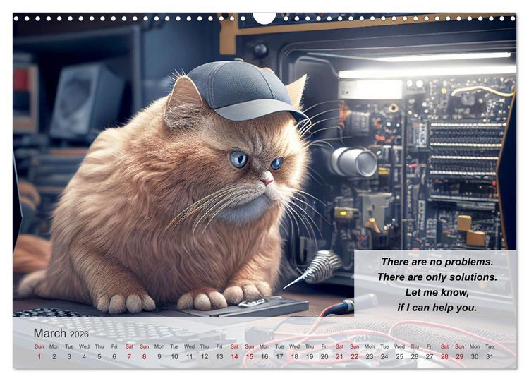 Produktbild: The humoristic cat guide (Wall Calendar 2026 DIN A3 landscape), CALVENDO 12 Month Wall Calendar