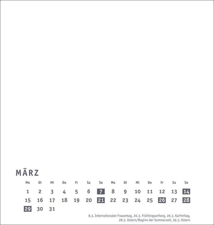 Produktbild: Premium-Bastelkalender wei&szlig; mittel 2027