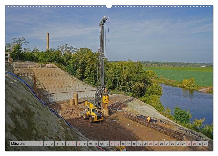 Produktbild: Die Saalequerung Salzm&uuml;nde &ndash; Br&uuml;ckenbau der A143 (Wandkalender 2026 DIN A2 quer), CALVENDO Monatskalender