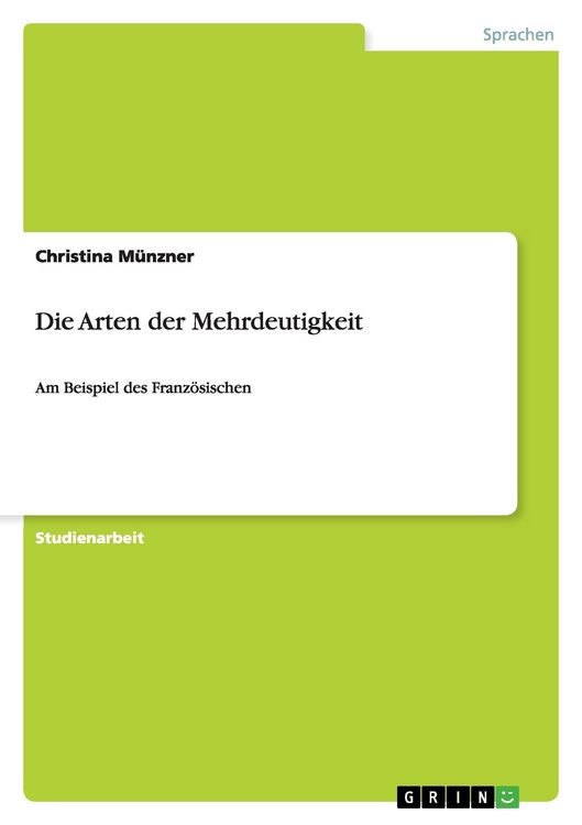Produktbild: Die Arten der Mehrdeutigkeit