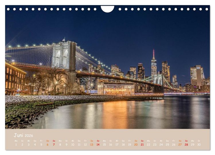 Produktbild: City Lights &ndash; New York im Fokus (Wandkalender 2026 DIN A4 quer), CALVENDO Monatskalender