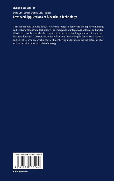 Produktbild: Advanced Applications of Blockchain Technology