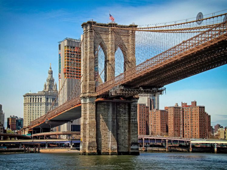 Produktbild: CALVENDO Puzzle Brooklyn Bridge - Br&uuml;cke in eine neue Welt | 1000 Teile Lege-Gr&ouml;&szlig;e 64x48cm Foto-Puzzle f&uuml;r gl&uuml;ckliche Stunden