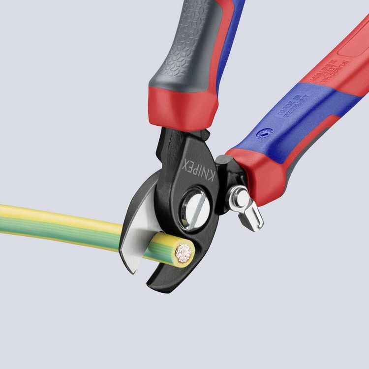Produktbild: Knipex 95 22 165 Kabelschere Geeignet f&uuml;r (Abisoliertechnik) Alu- und Kupferkabel, ein- und mehrdr&auml;htig 15 mm 50 mm&sup2; 0