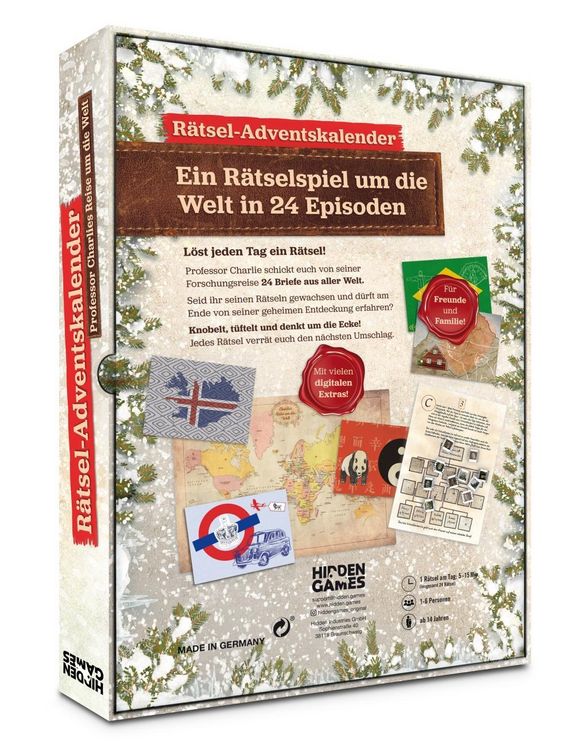 Produktbild: Hidden Games: R&auml;tsel Adventskalender Professor Charlies Reise um die Welt