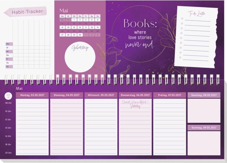 Produktbild: Tischkalender 2027 quer: I believe in Book Love