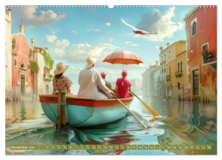 Produktbild: Theatralische surreale Szenen im venezianischen Stil (Wandkalender 2026 DIN A2 quer), CALVENDO Monatskalender