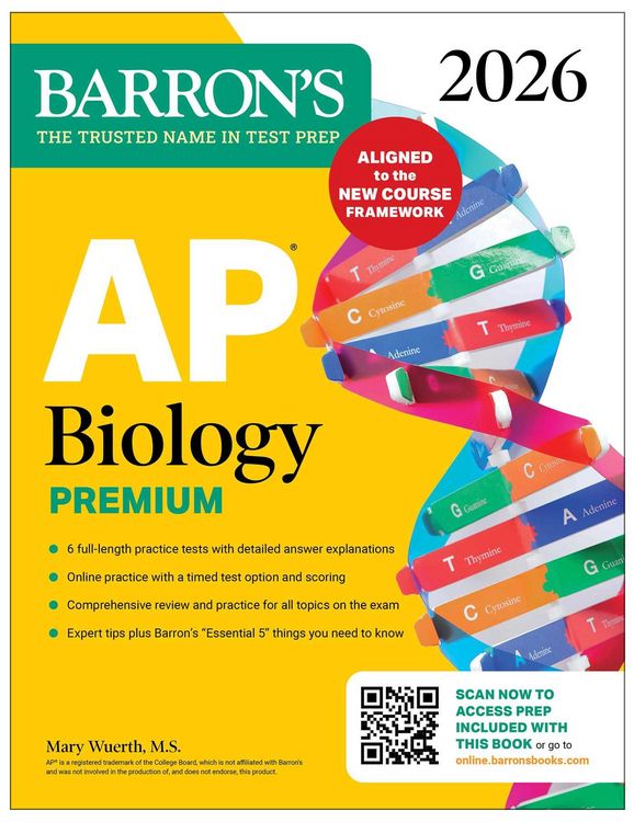 Produktbild: AP Biology Premium, 2026: Prep Book with 6 Practice Tests + Comprehensive Review + Online Practice
