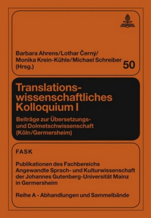 Produktbild: Translationswissenschaftliches Kolloquium I