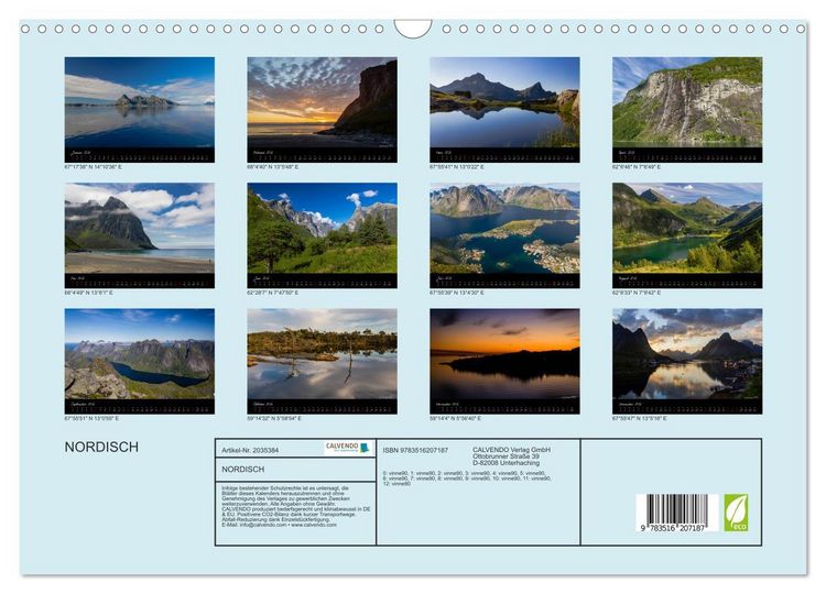Produktbild: NORDISCH (Wandkalender 2026 DIN A3 quer), CALVENDO Monatskalender