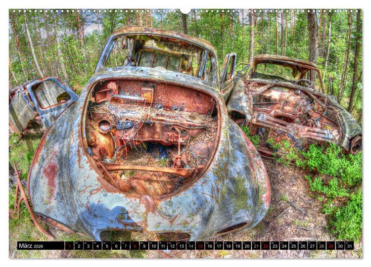 Produktbild: Autofriedhof Ryd (hochwertiger Premium Wandkalender 2026 DIN A2 quer), Kunstdruck in Hochglanz