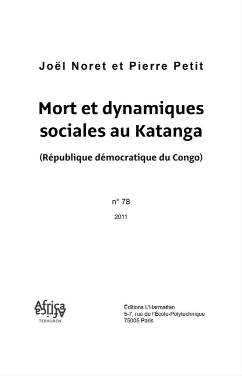 Produktbild: Mort et dynamiques sociales auKatanga