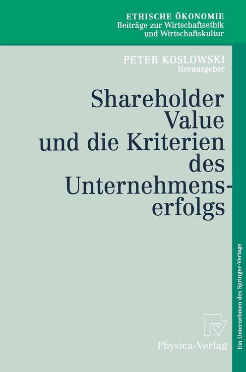 Produktbild: Shareholder Value und die Kriterien des Unternehmenserfolgs