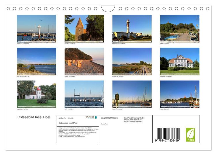 Produktbild: Ostseebad Insel Poel (Wandkalender 2026 DIN A4 quer), CALVENDO Monatskalender