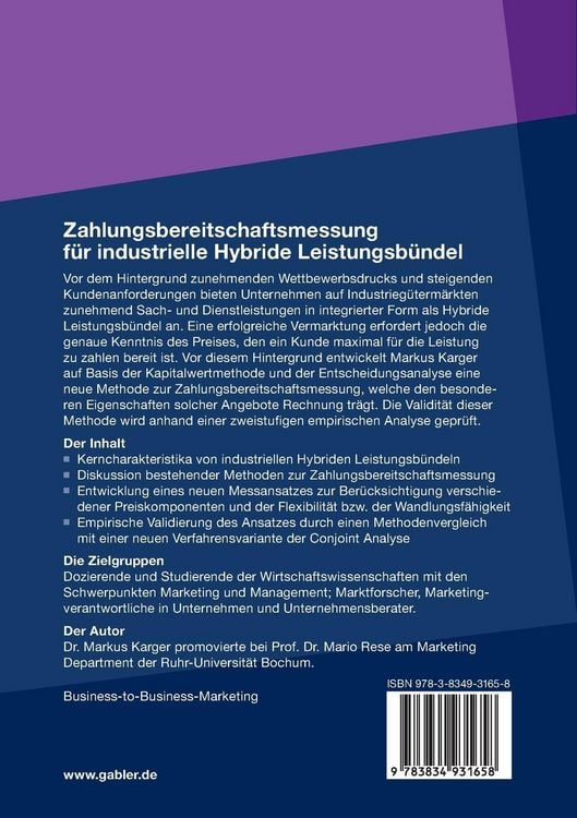 Produktbild: Zahlungsbereitschaftsmessung f&uuml;r industrielle Hybride Leistungsb&uuml;ndel