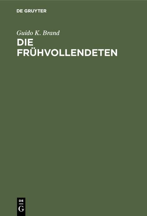 Produktbild: Die Fr&uuml;hvollendeten