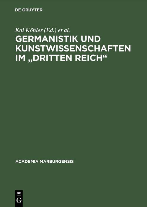 Produktbild: Germanistik und Kunstwissenschaften im "Dritten Reich"