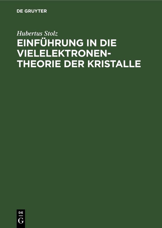 Produktbild: Einf&uuml;hrung in die Vielelektronentheorie der Kristalle