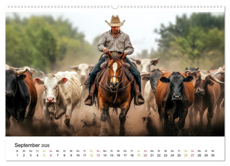 Produktbild: Westernwelt (hochwertiger Premium Wandkalender 2026 DIN A2 quer), Kunstdruck in Hochglanz