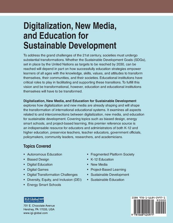 Produktbild: Digitalization, New Media, and Education for Sustainable Development