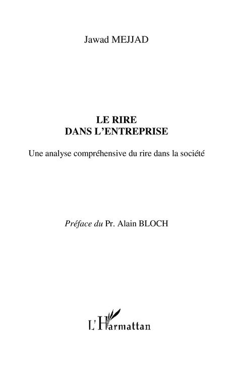 Produktbild: Le rire dans l'entreprise - une analyse comprehensive du rir