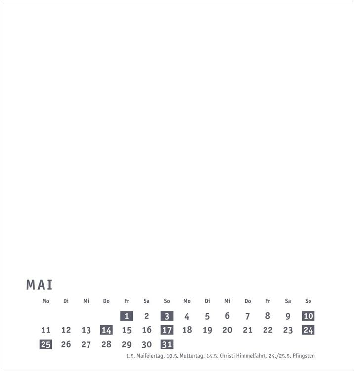 Produktbild: Premium-Bastelkalender weiß mittel 2026