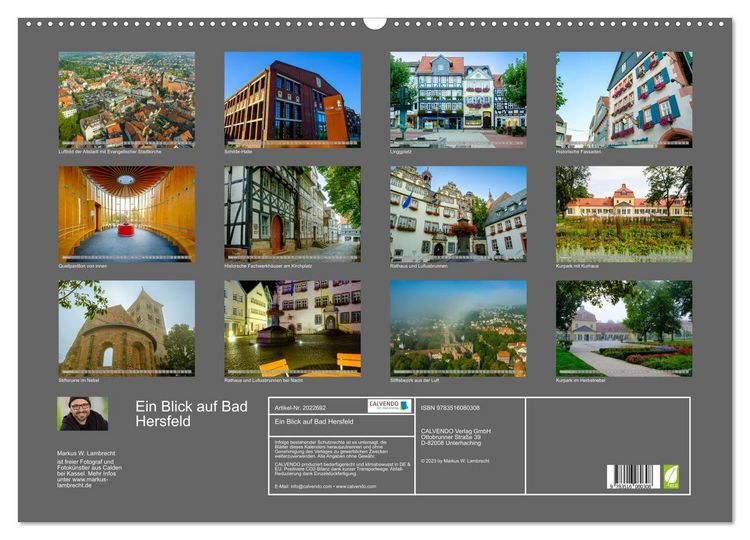 Produktbild: Ein Blick auf Bad Hersfeld (Wandkalender 2026 DIN A2 quer), CALVENDO Monatskalender