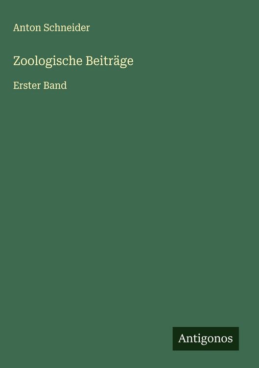 Produktbild: Zoologische Beitr&auml;ge