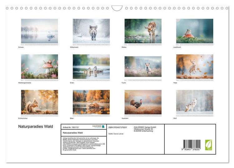 Produktbild: Naturparadies Wald (Wandkalender 2026 DIN A3 quer), CALVENDO Monatskalender