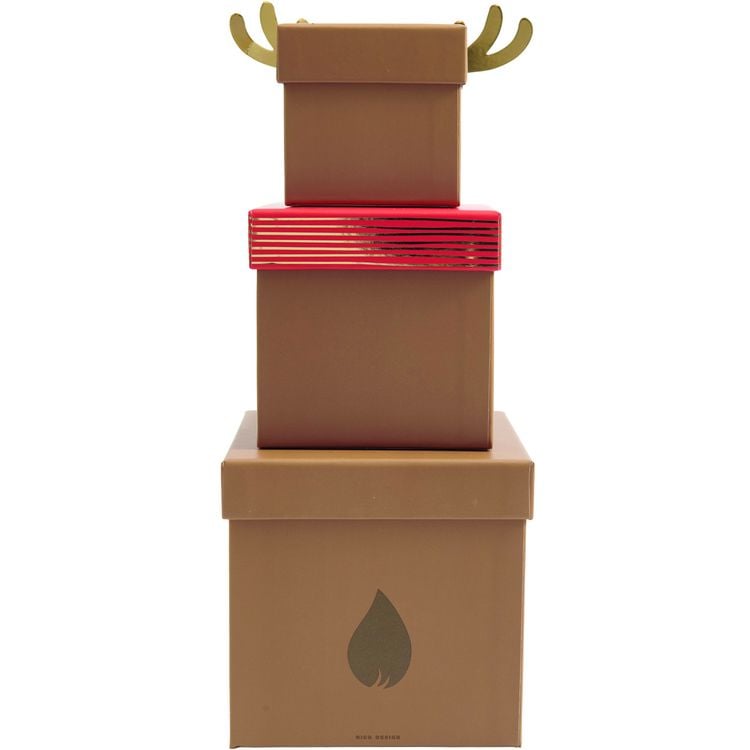Produktbild: Geschenkboxen-Set Rentier, RECYCLED
