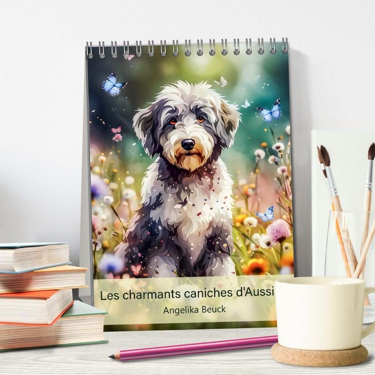 Produktbild: Les charmants caniches d'Aussied - Angelika Beuck (Calendrier de bureau 2026 DIN A5 horizontal), CALVENDO calendrier mensuel