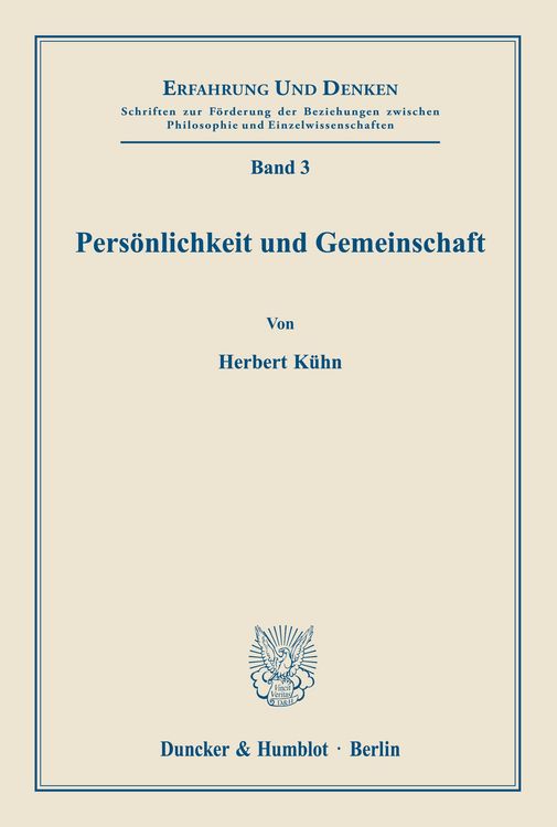 Produktbild: Pers&ouml;nlichkeit und Gemeinschaft.