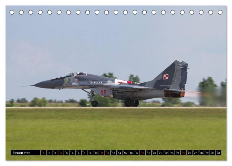Produktbild: Augenblicke in der Luft: MiG-29 Fulcrum (Tischkalender 2026 DIN A5 quer), CALVENDO Monatskalender