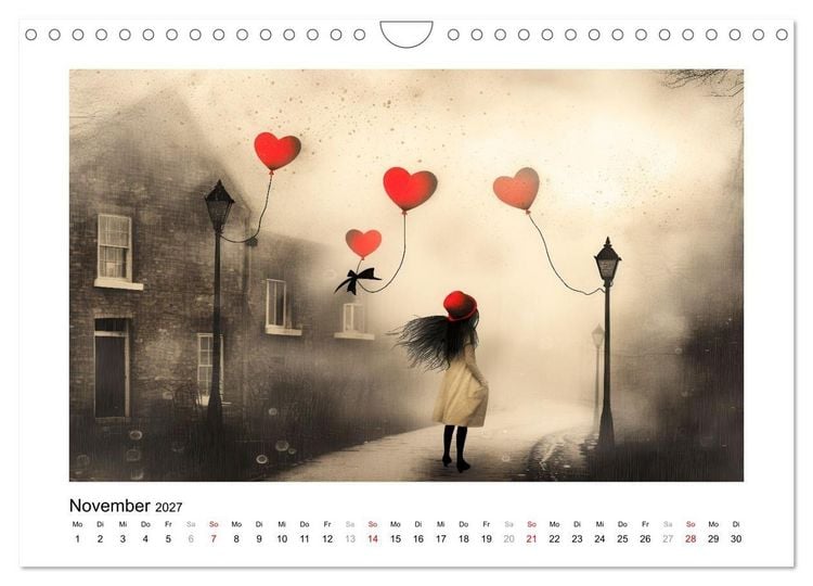 Produktbild: EIN HAUCH ROT (Wandkalender 2027 DIN A4 quer), CALVENDO Monatskalender