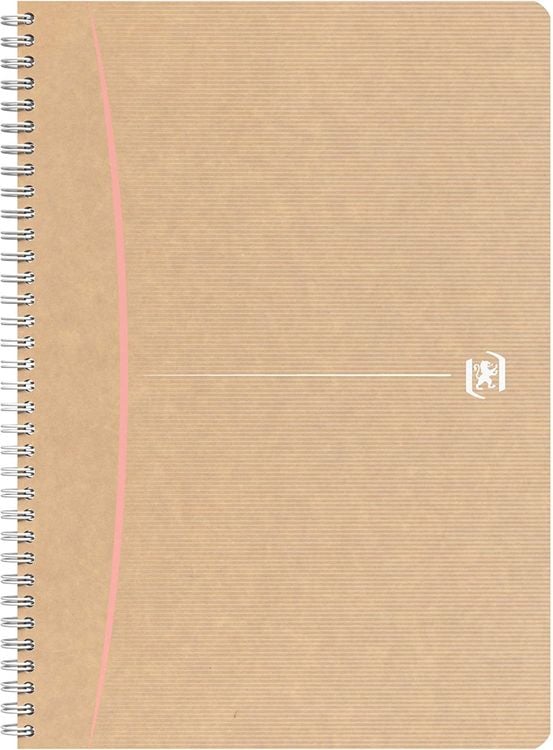 Produktbild: OXFORD Notizbuch Touareg A4, liniert, 180 Seiten, recyceltes Papier, Spiralbindung, Einband, Kraftpapier, zuf&auml;llige Farbauswahl sortiert