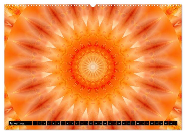 Produktbild: Energie - Mandalas in orange (Wandkalender 2026 DIN A2 quer), CALVENDO Monatskalender