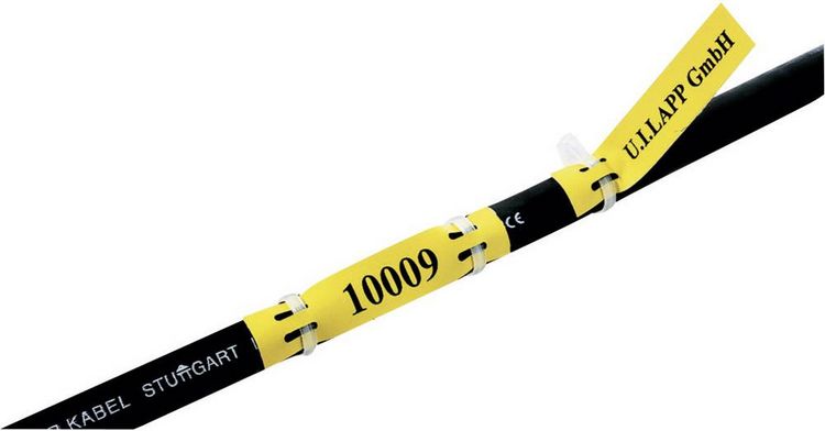 Produktbild: LAPP 83254750 LFL2H YE/WH Kabel-Etikett Fleximark 35 x 9 mm Farbe Beschriftungsfeld: Gelb Anzahl Etiketten: 40